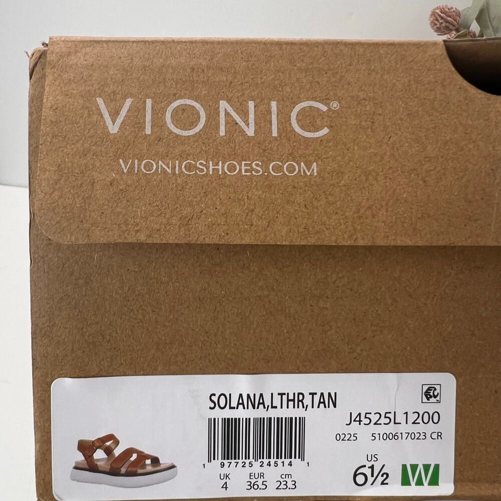 Vionic Solana Leather Strappy Platform Sandal Tan… - image 10